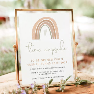 GITA Boho Pastel Rainbow 1a Birthday Time Capsule Poster