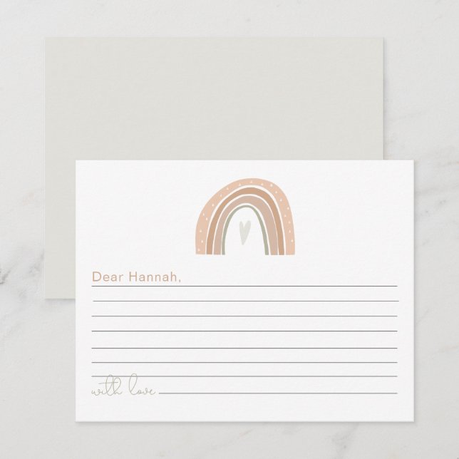 GITA Boho Pastel Rainbow 1a Birthday Time Capsule Tilläggskort (Fram/baksida)