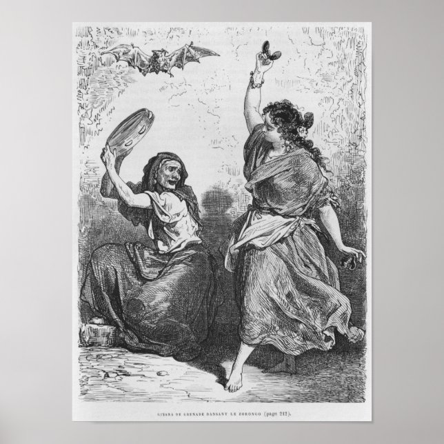 Gitana från Granada som dansar zorongo Poster (Framsidan)