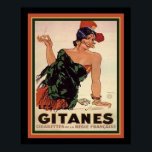 Gitanes 1931 Art Deco Cigarette och Poster<br><div class="desc">Art Deco "Gitanes" Fransk Cigarette Advertisement ca. 1931 av Jules Isnard</div>