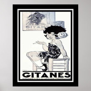Gitanes fransk cigarettannons 1934 poster