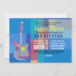 GITARBLUES Musikbar Batmitzvah-inbjudan Inbjudningar