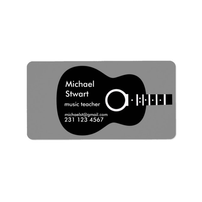 gitarlektioner adressetikett (Framsidan)