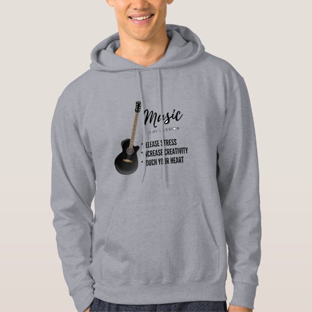 gitarmusik T-Shirt Hoodie (Framsida)