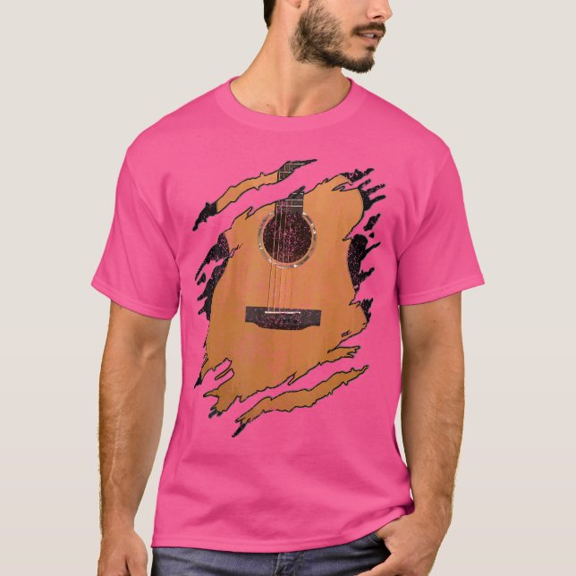 Gitarr - Akustisk Musik Gitarrist Musiker Present T Shirt (Framsida)
