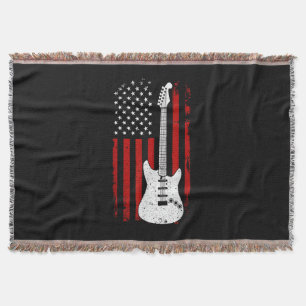 Gitarr Amerikansk US Flag Musikspelare Elektrisk G Filt