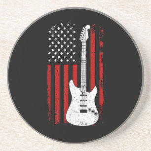 Gitarr Amerikansk US Flagga Musikspelare Elektrisk Underlägg