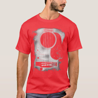 Gitarr Art Musik Si Sträng Akustisk Gitarr Rockank T Shirt