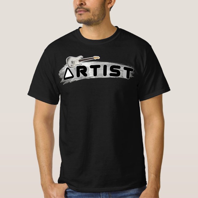 Gitarr Artist T-shirt | Musiker Kreativ Stilmössa (Framsida)