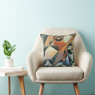 Gitarr (Banjo) och Glasögon, Juan Gris, Vintage Ar Kudde