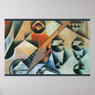 Gitarr (Banjo) och Glasögon, Juan Gris, Vintage Ar Poster