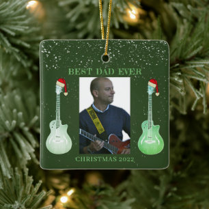Gitarr Bästa pappa någonsin jul 2022  Julgransprydnad Keramik