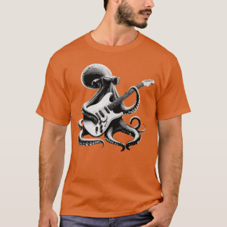 Gitarr Bläckfisk Nyhet Rock Musik Band Konsert Kul T Shirt