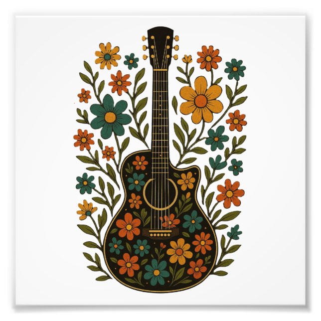 Gitarr & Blomdesigns Fototryck (Framsidan)