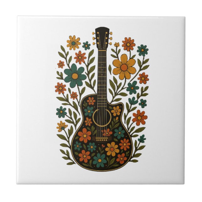 Gitarr & Blomdesigns Kakelplatta (Framsidan)