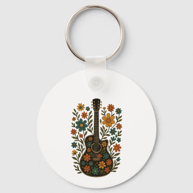 Gitarr & Blomdesigns Nyckelring (Framsida)