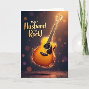 Gitarr Blommig Fars Dag Kort