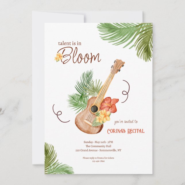 Gitarr Botanisk Inbjudningar (Framsida)