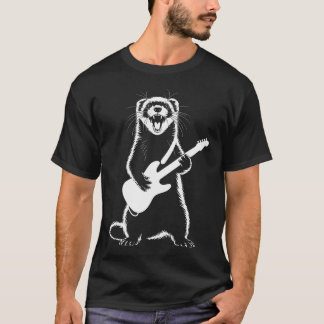 Gitarr Djur Rockmusik T Shirt