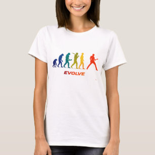 Gitarr Evolution Silhuett Rock Musik Design T Shirt