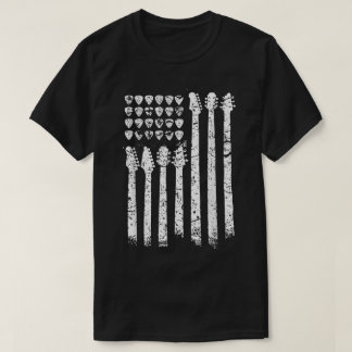 Gitarr Flag Picks Musik Konst T Shirt