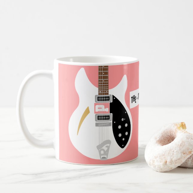 Gitarr för modpopkonst kaffemugg (Med munk)