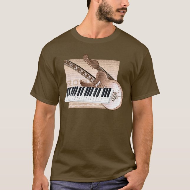 Gitarr för tangentbord för T-tröja för Tee (Framsida)