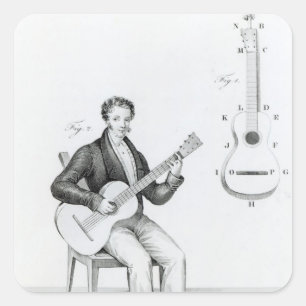 Gitarr Fyrkantigt Klistermärke