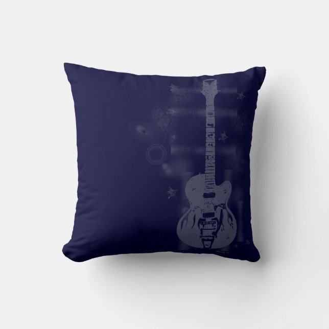 Gitarr Grafik Blå Kuddar (Framsida)