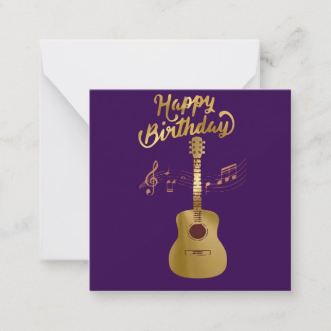 Gitarr Grattis på födelsedagen Anteckningskort (Framsida)