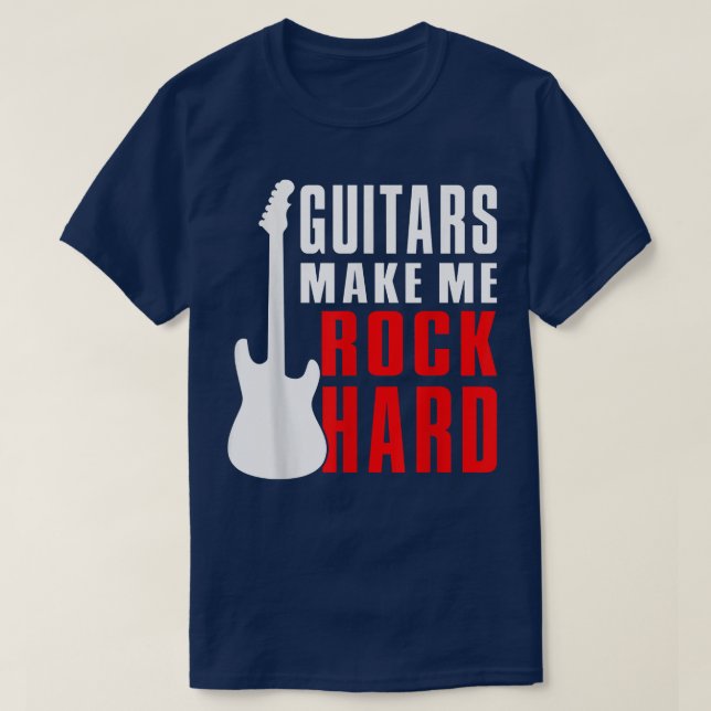 gitarr, guitarist, gitarr-spelare, gitarr älskare, t shirt (Design framsida)