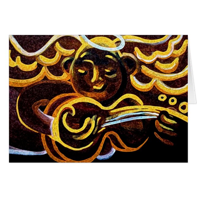 gitarr hälsningskort (Framsidan Horizontal)