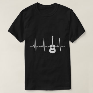 Gitarr Hjärtfrekvens Linje Musik Älskare Design T Shirt