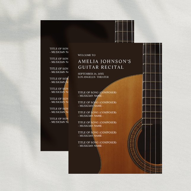 Gitarr Klassisk Musik Konsert Program (Guitar Classical Music Concert Recital Program)