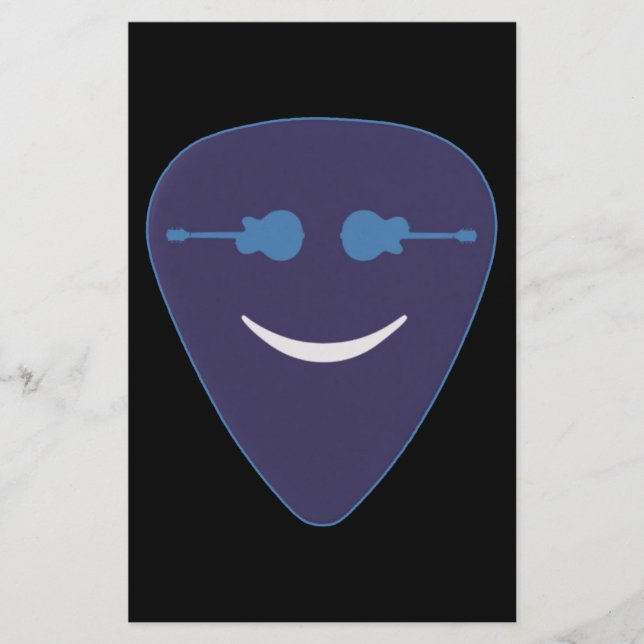 gitarr, leende ansikte brevpapper (Framsida)