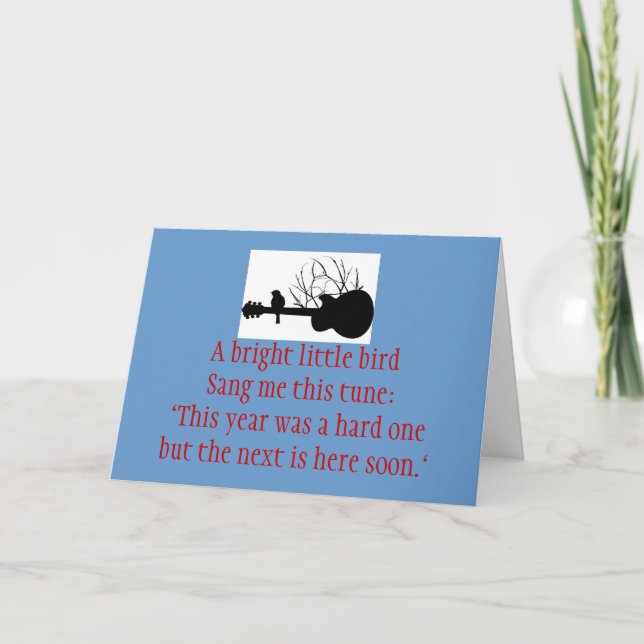 gitarr ljus lite birdSang för A mig som detta Helgkort (Framsida)