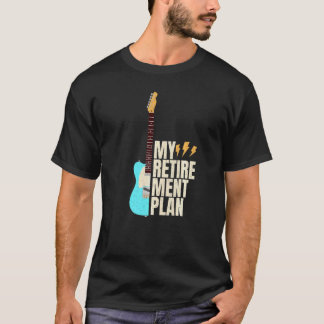 Gitarr Min pensionsplan Vintage Musik T Shirt