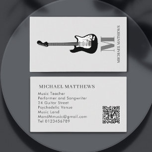 Gitarr Musik Handledare Professionell Musiker QR-k Visitkort