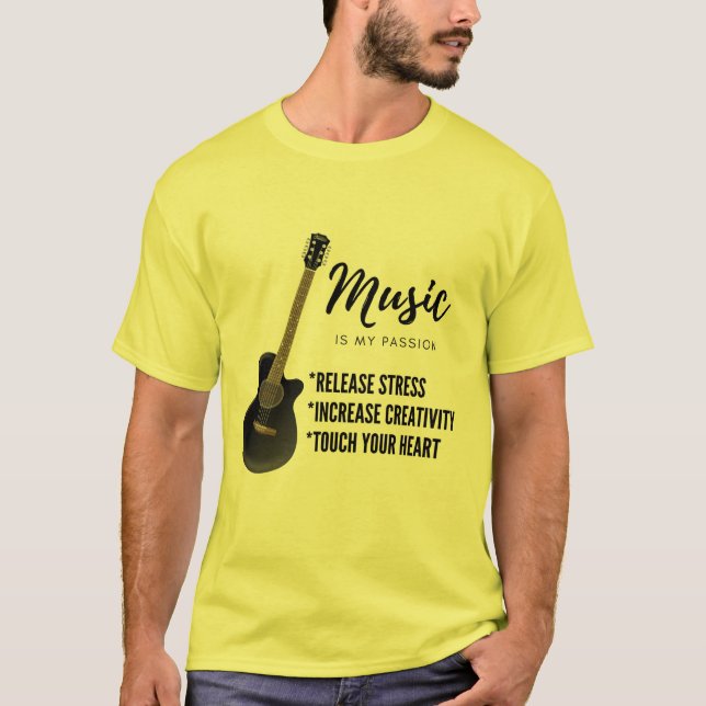 gitarr musik t shirt (Framsida)