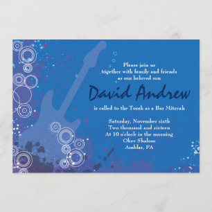 Gitarr Musikalisk Bar Bat Mitzvah-inbjudan Inbjudningar