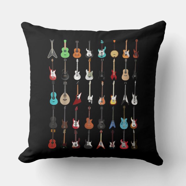 Gitarr Musikinstrument Rock and Roll Kudde (Framsida)