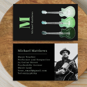 Gitarr Musiklärare Musiker Anpassad Bild Visitkort