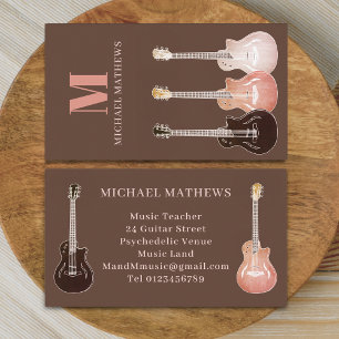 Gitarr Musiklärare Professionell Musiker Visitkort