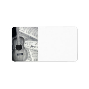 Gitarr- & notbladadressetiketter adressetikett