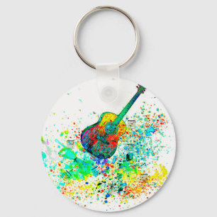 Gitarr och ackord stänk nyckelring