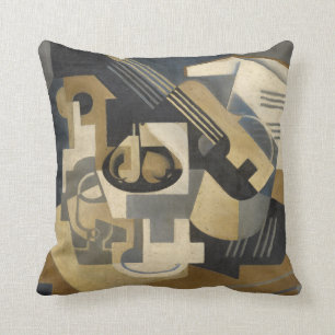 Gitarr- och fruktbunke på ett bord, 1918 kudde