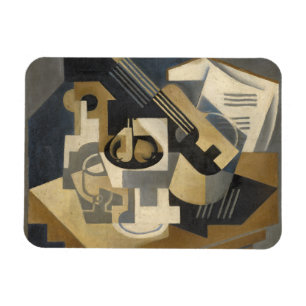 Gitarr- och fruktbunke på ett bord, 1918 magnet