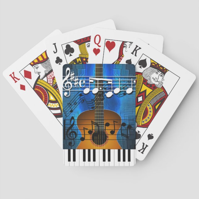 Gitarr- och keyboardmusik casinokort (Baksidan)