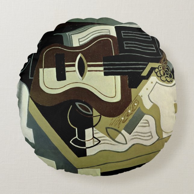 Gitarr och Klarinett, 1920 Rund Kudde (Framsidan)