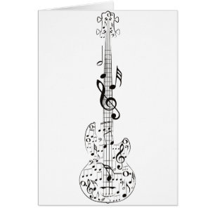 Gitarr och musik noter 3 hälsningskort